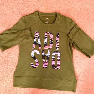 Army green adidas sweater